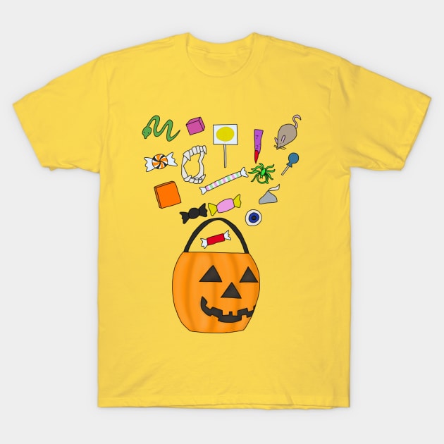 Halloween Candy Bucket T-Shirt by tesiamarieart